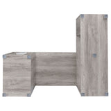 Yvette L-shape Office Desk Grey Driftwood