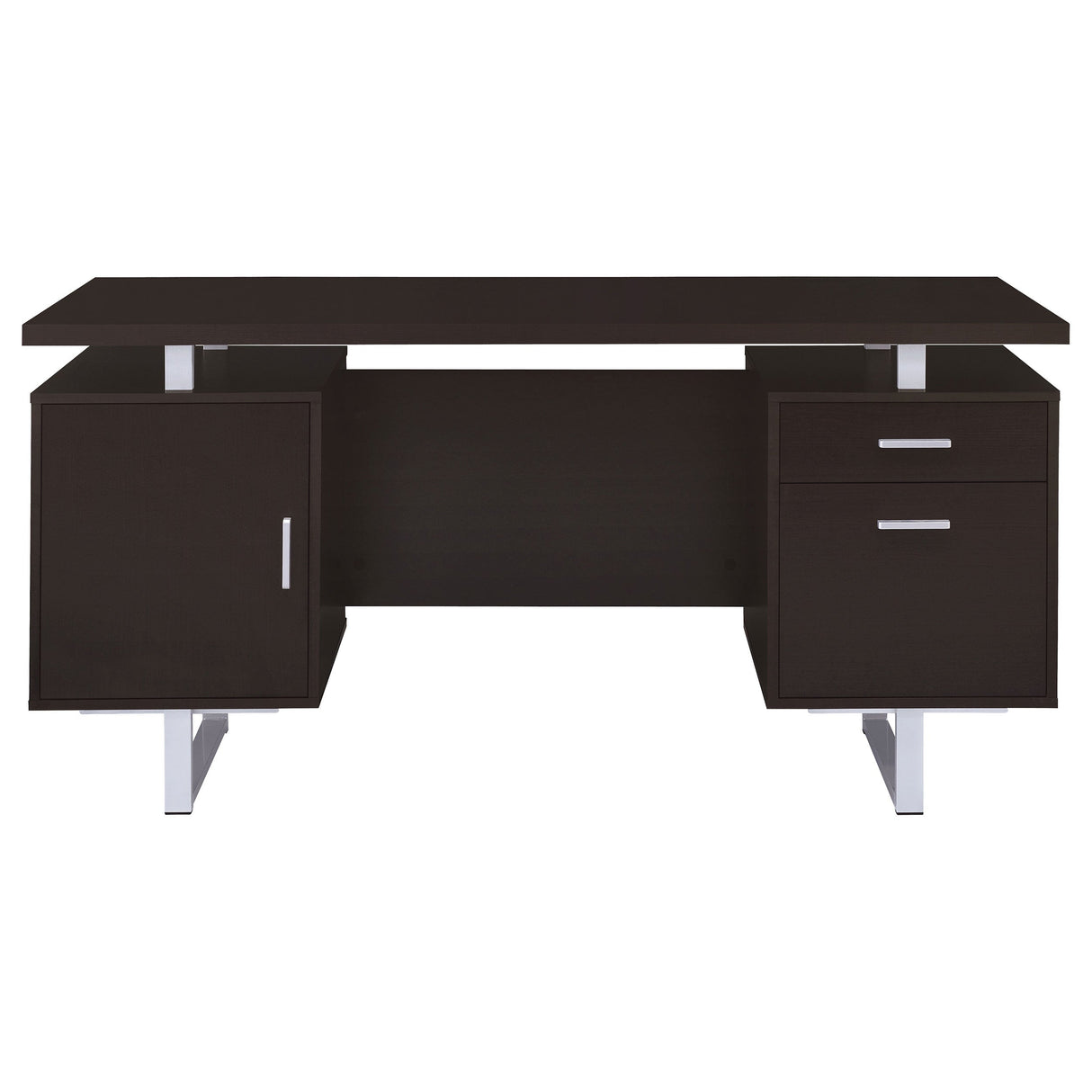 Lawtey Rectangular Storage Office Desk Cappuccino