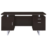 Lawtey Rectangular Storage Office Desk Cappuccino