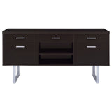 Lawtey 5-drawer Credenza with Adjustable Shelf Cappuccino