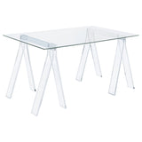 Amaturo Writing Desk with Glass Top Clear