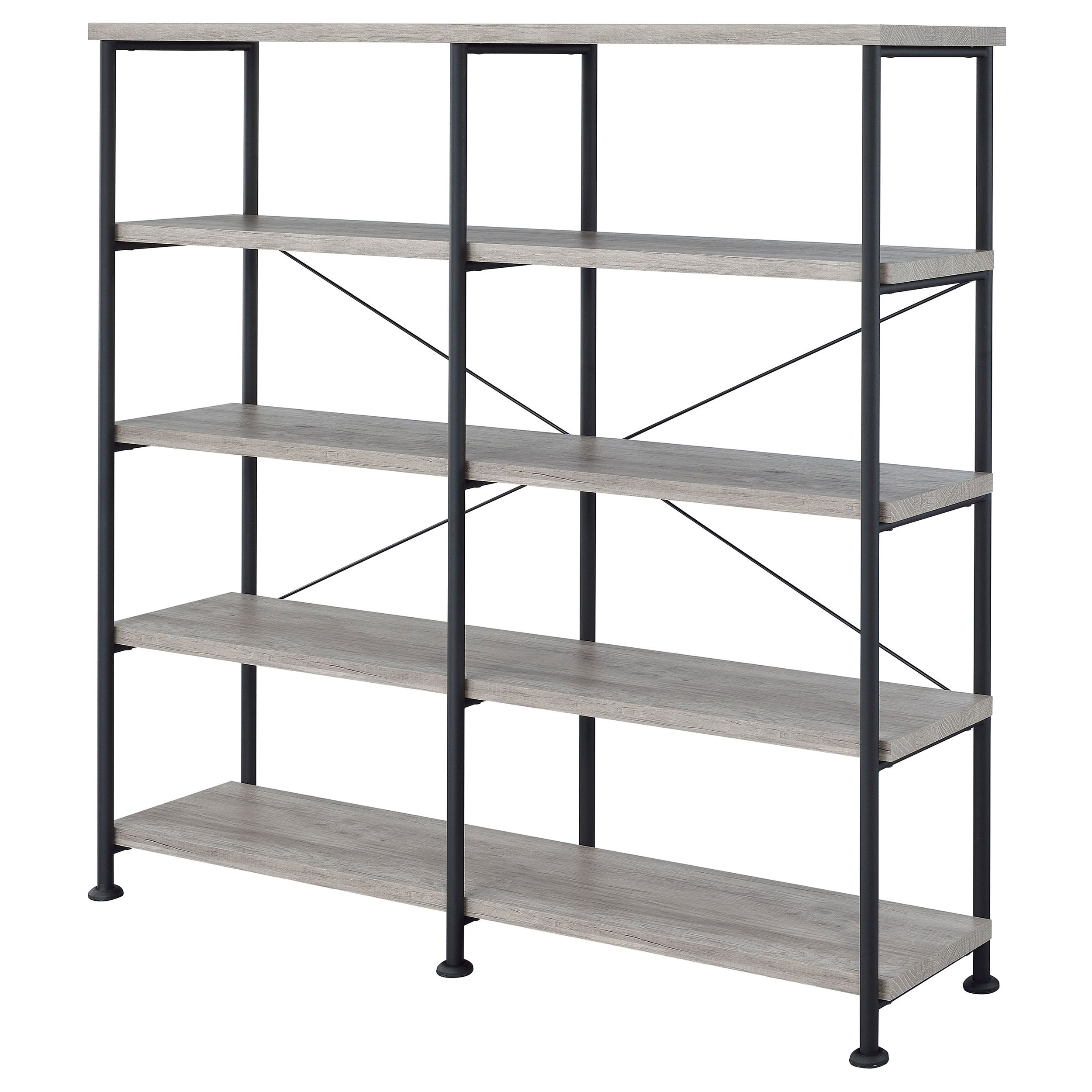 Analiese 4-shelf Open Bookcase Grey Driftwood