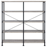 Analiese 4-shelf Open Bookcase Grey Driftwood