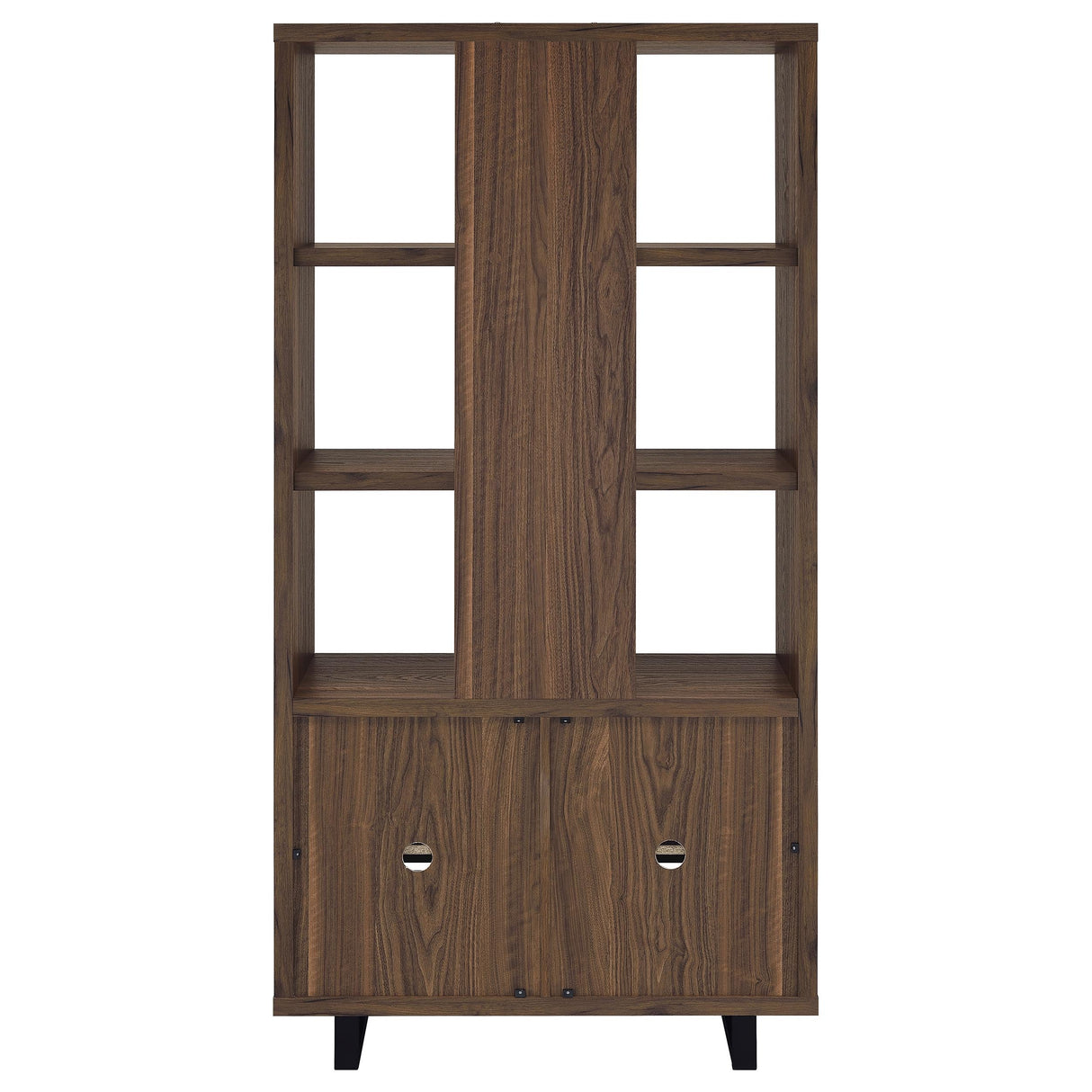 Maddox 71-inch 3-shelf Cabinet Bookcase Walnut