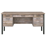 Samson 4-drawer Office Desk Weathered Oak