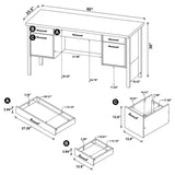 Samson 4-drawer Office Desk Weathered Oak