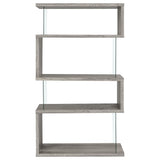 Emelle 4-shelf Bookcase with Glass Panels