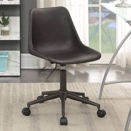 Carnell Adjustable Height Office Chair with Casters Brown and Rustic Taupe