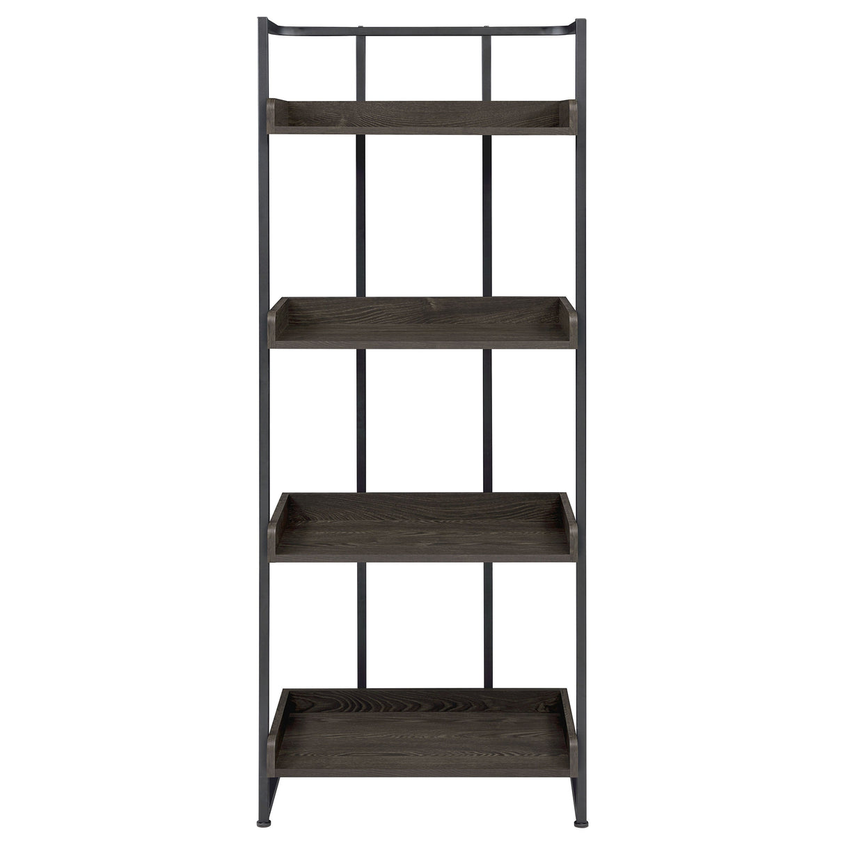 Ember 4-shelf Bookcase Dark Oak and Sandy Black