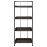 Ember 4-shelf Bookcase Dark Oak and Sandy Black