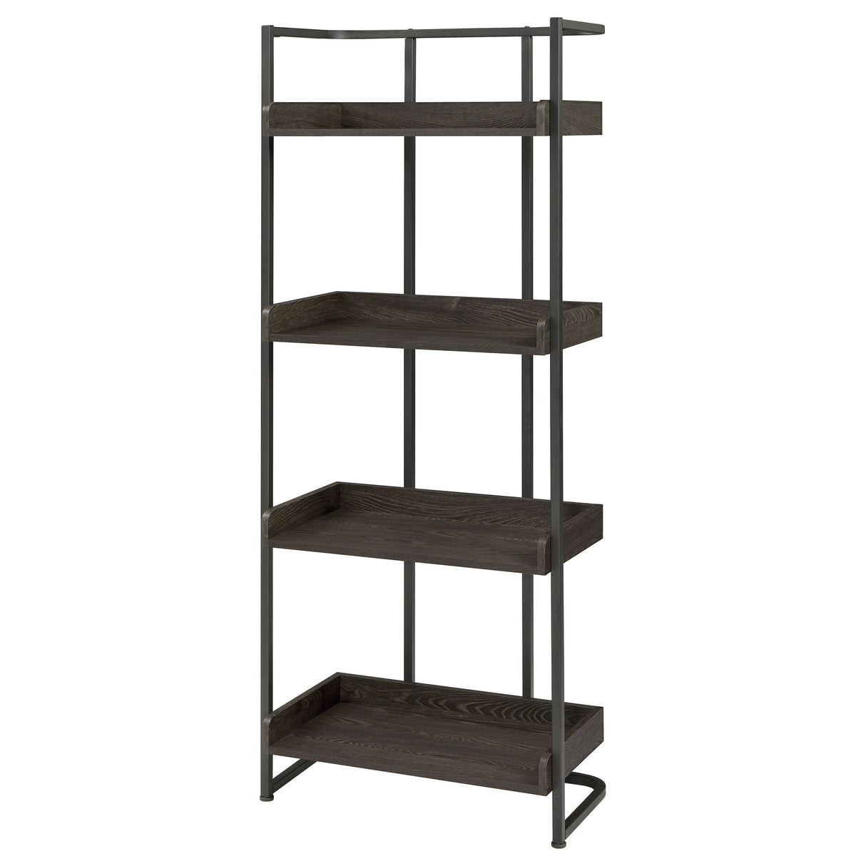 Ember 4-shelf Bookcase Dark Oak and Sandy Black