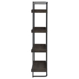 Ember 4-shelf Bookcase Dark Oak and Sandy Black