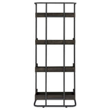 Ember 4-shelf Bookcase Dark Oak and Sandy Black