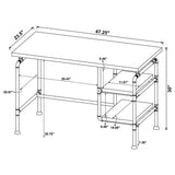 Delray 2-tier Open Shelving Writing Desk Grey Driftwood and Black