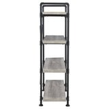 Delray 4-tier Open Shelving Bookcase Grey Driftwood and Black