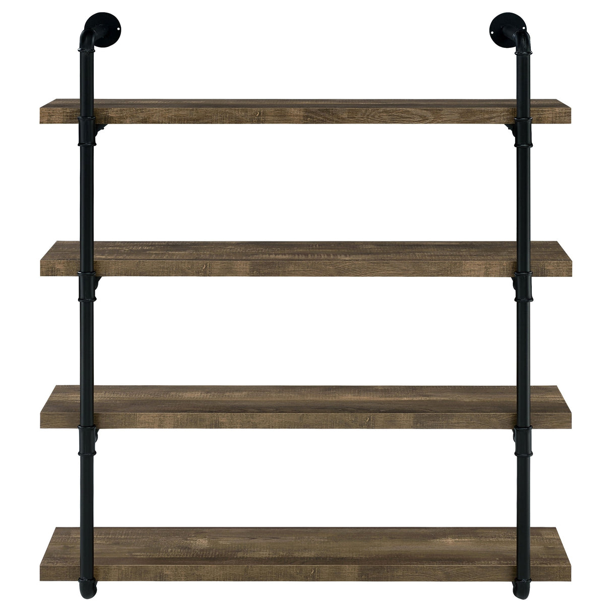 Elmcrest 40-inch Wall Shelf Black and Rustic Oak