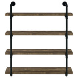 Elmcrest 40-inch Wall Shelf Black and Rustic Oak