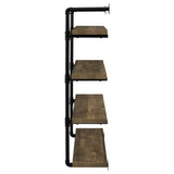 Elmcrest 40-inch Wall Shelf Black and Rustic Oak