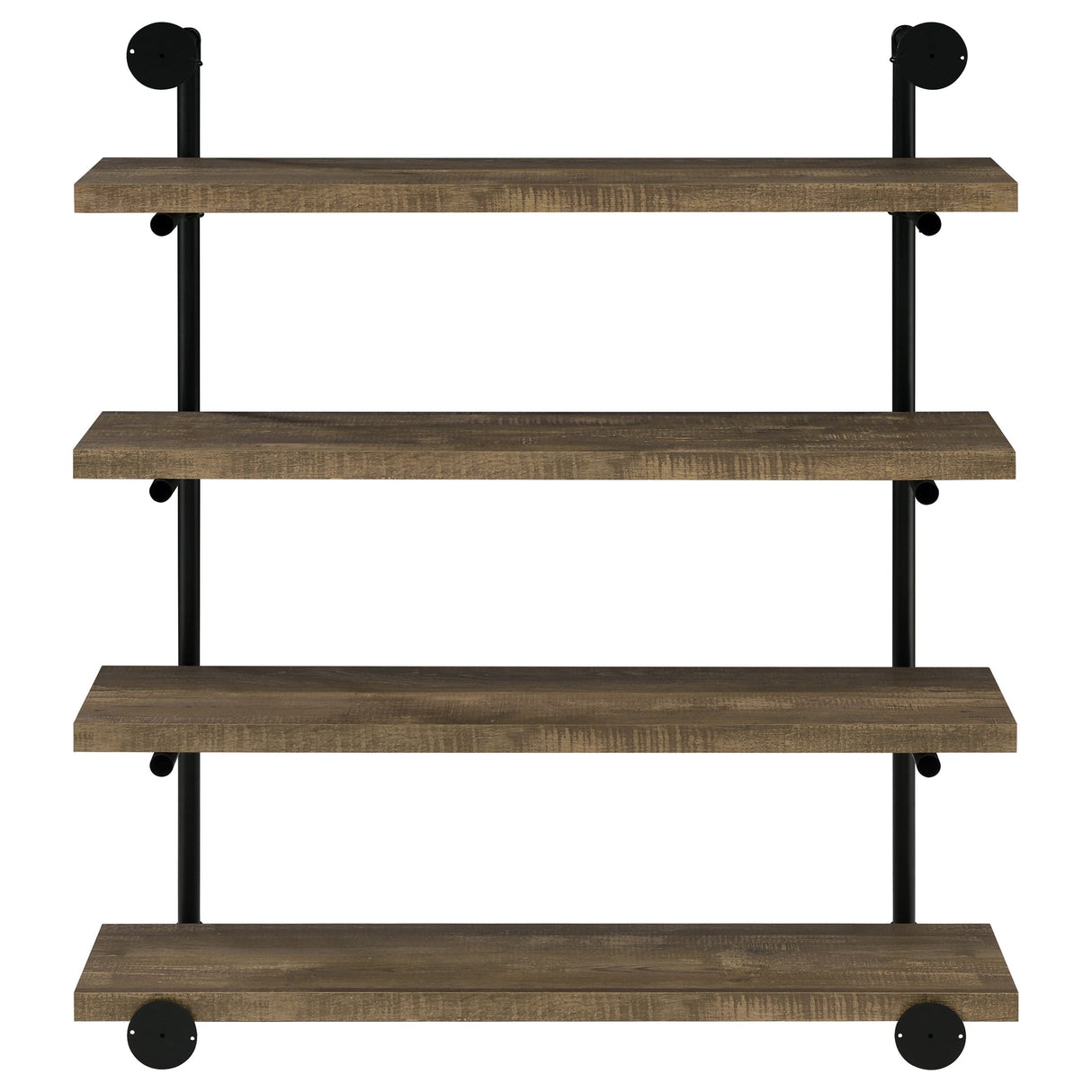 Elmcrest 40-inch Wall Shelf Black and Rustic Oak