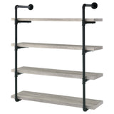 Elmcrest 40-inch Wall Shelf Black and Grey Driftwood