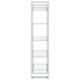 Hartford Glass Shelf Bookcase Chrome