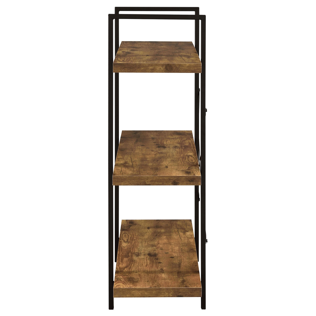 Cole 3-Shelf Bookcase Antique Nutmeg and Black