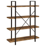 Cole 4-Shelf Bookcase Antique Nutmeg and Black