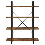 Cole 4-Shelf Bookcase Antique Nutmeg and Black