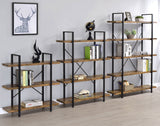 Cole 4-Shelf Bookcase Antique Nutmeg and Black