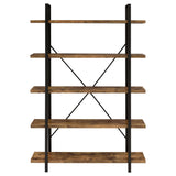 Cole 5-Shelf Bookcase Antique Nutmeg and Black