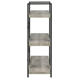 Cole 3-Shelf Bookcase Grey Driftwood and Gunmetal