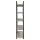 Cole 5-Shelf Bookcase Grey Driftwood and Gunmetal