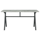 Tatum Rectangular Writing Desk Cement and Gunmetal