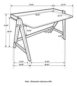 Raul Writing Desk Walnut and Black with USB ports