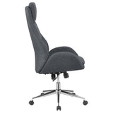 Cruz Upholstered Office Chair with Padded Seat Grey and Chrome