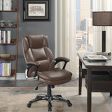 Nerris Adjustable Height Office Chair with Padded Arm Brown and Black