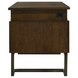 Marshall 6-drawer Executive Desk Dark Walnut and Gunmetal