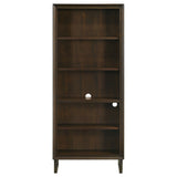 Marshall 5-shelf Bookcase Dark Walnut and Gunmetal