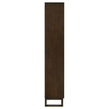 Marshall 5-shelf Bookcase Dark Walnut and Gunmetal