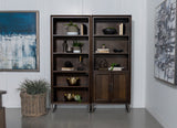 Marshall 5-shelf Bookcase Dark Walnut and Gunmetal