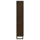 Marshall 5-shelf Bookcase With Storage Cabinet Dark Walnut and Gunmetal