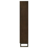 Marshall 5-shelf Bookcase With Storage Cabinet Dark Walnut and Gunmetal