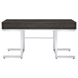 Noorvik 3-drawer Writing Desk Dark Oak and Chrome