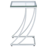 Cayden Rectangular Top Accent Table Chrome and Clear