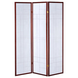 Katerina 3-panel Folding Floor Screen White and Cherry