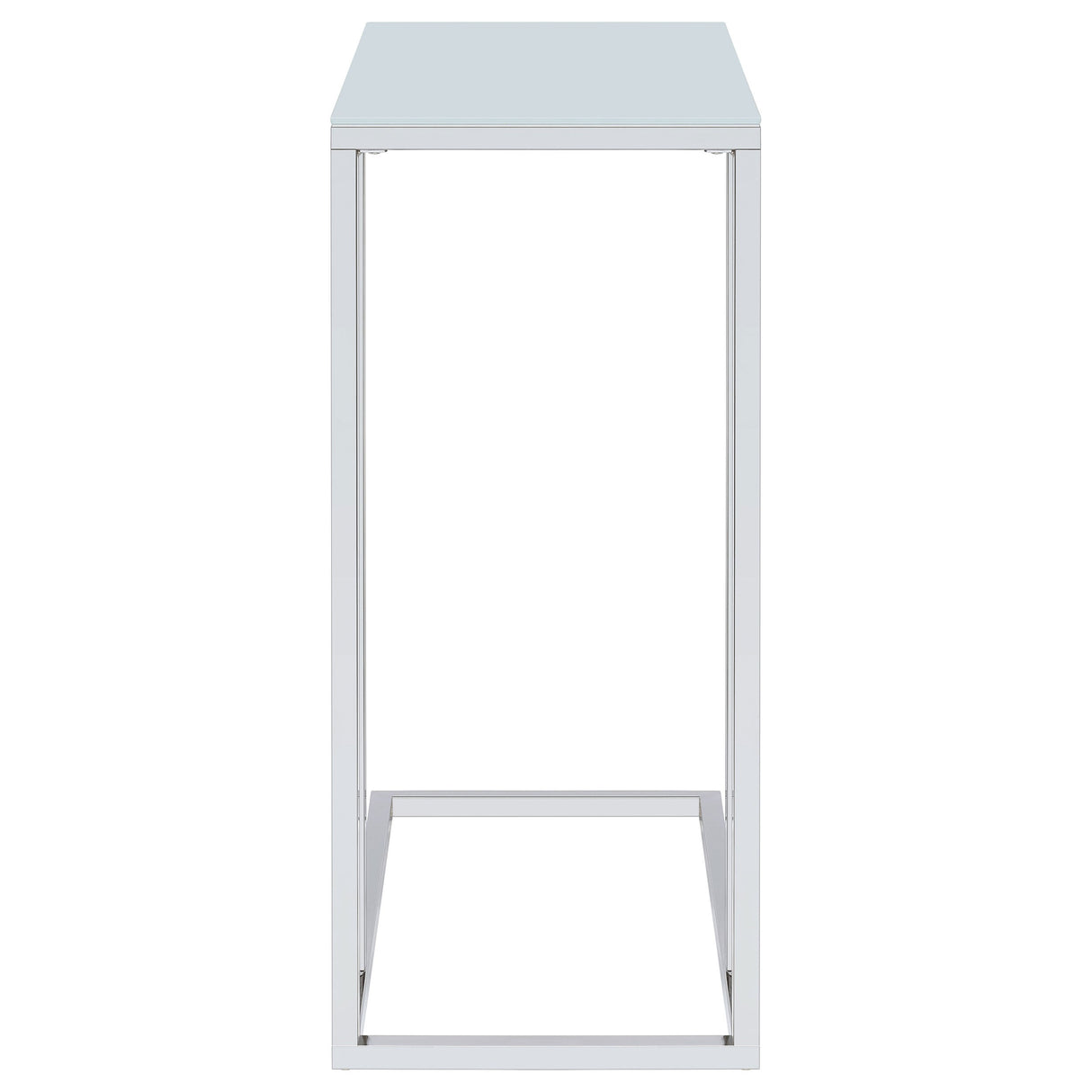 Stella Glass Top Accent Table Chrome and White