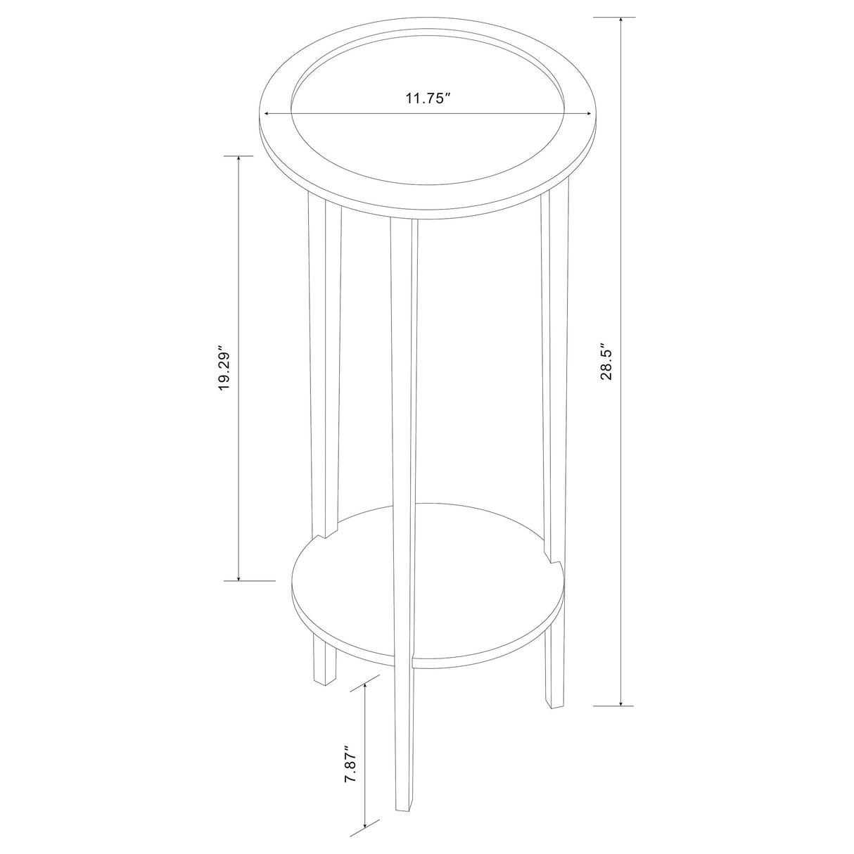 Kirk Round Accent Table with Bottom Shelf Espresso