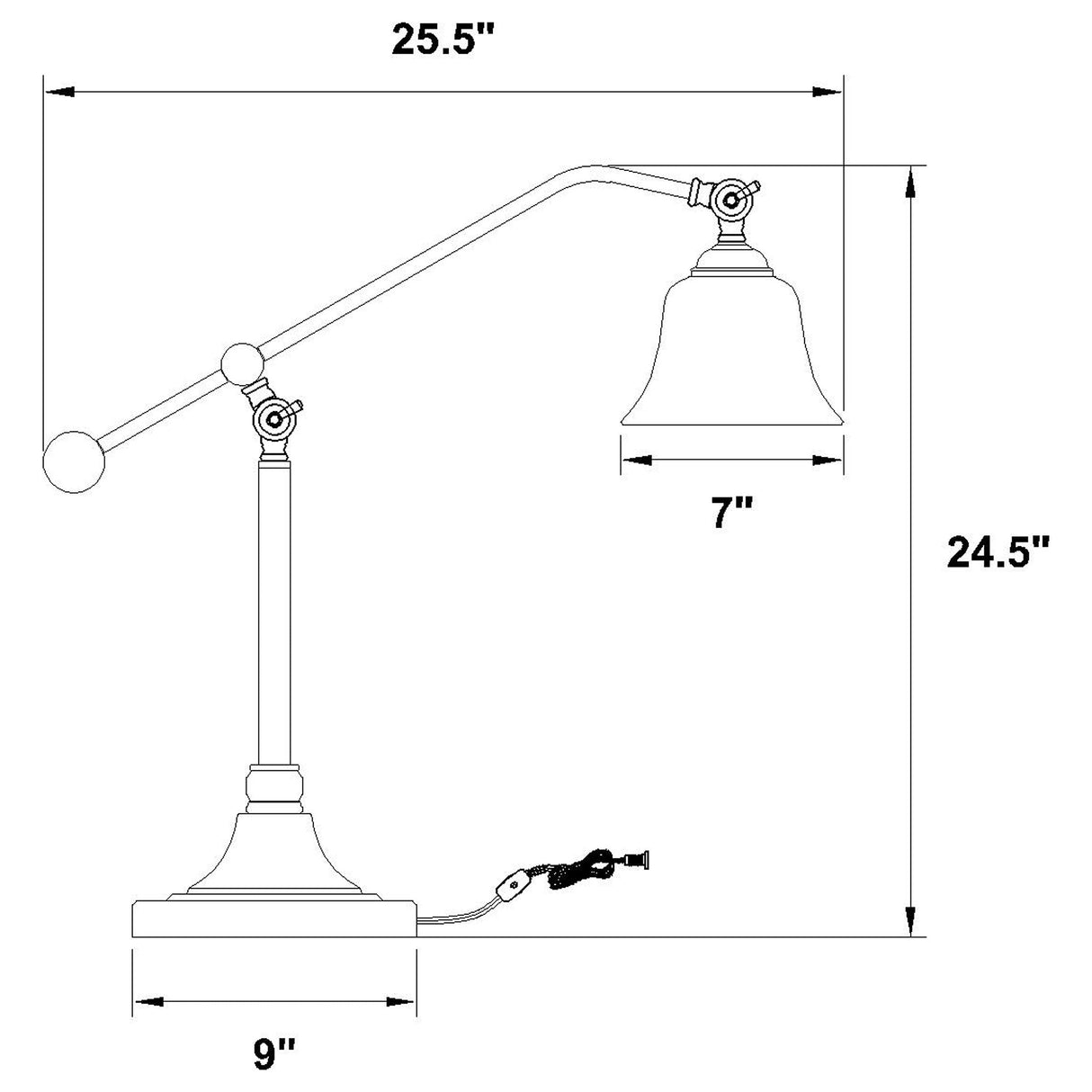 Eduardo Bell Shade Table Lamp Dark Bronze