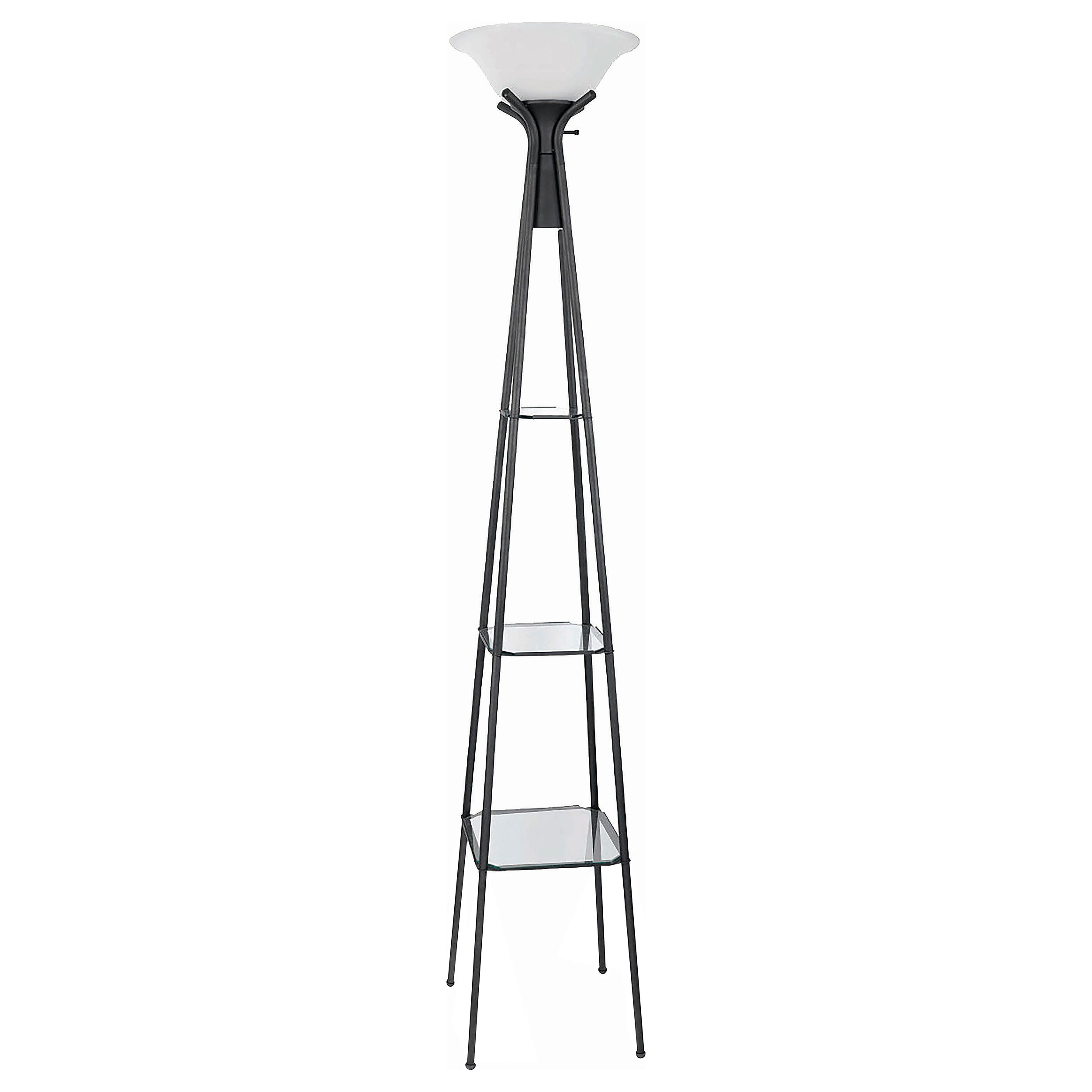 Gianni Versatile Shelf Tower Floor Lamp Charcoal Black