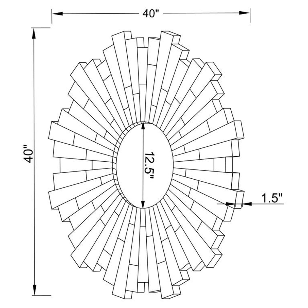 Danika Sunburst Circular Mirror Silver